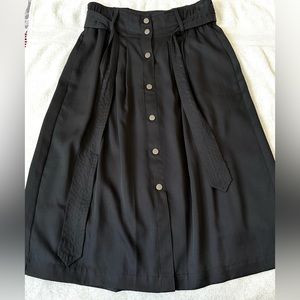 Ann Taylor Petite Belted Button Front Closure Full Skirt